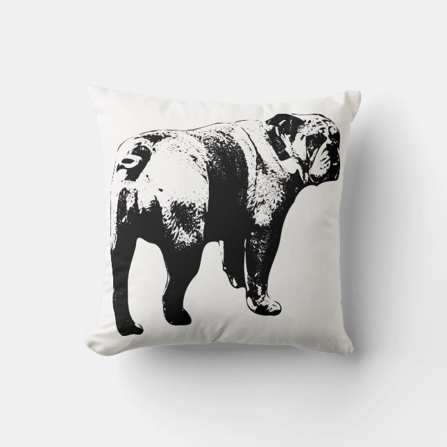 Coussin Bouldog Graphique, Bord Douillet (Recto)