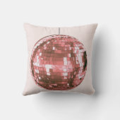 Coussin Boule à facettes rose chaud, accent de chambre gir (Verso)