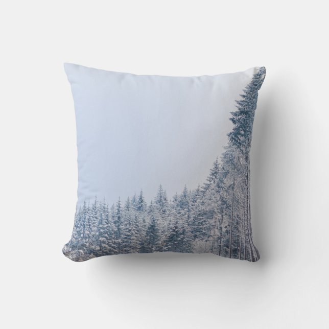 Coussin Boule blanche et bleu neige Joyeux Noël (Recto)