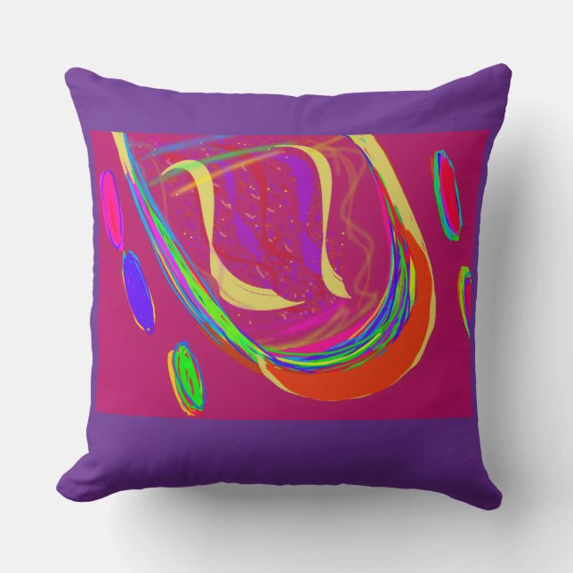Coussin Boule de feu arc-en-ciel (Recto)