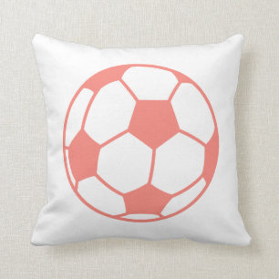 Coussin Boule de football rose corail