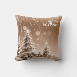 Coussin Boule de neige décorative bleue et blanche Joyeuse
