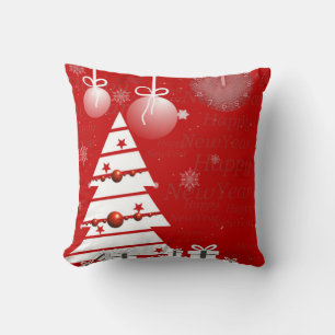 Coussin Boule de neige décorative bleue et blanche Joyeux