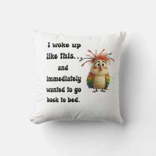 Coussin Boule de Plumes Affolée – Oiseau de Dessin Animé C