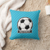 Coussin Boule de soccer; Bleus ciel (Couverture)