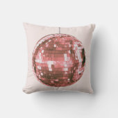 Coussin Boule disco rose vif, accent de chambre girly, rét (Recto)