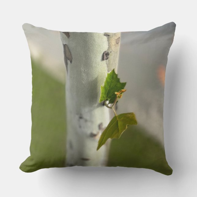 Coussin Bouleau au bord de la route (Recto)
