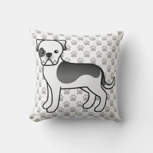 Coussin Bouledogue américain noir piebal et pattes grises
