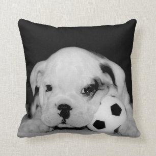Coussin Bouledogue anglais "de chiot du football"