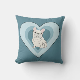 Coussin Bouledogue français blanc