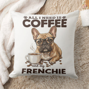 Coussin Bouledogue Français Café Frenchie Chien