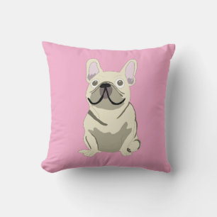 Coussin Bouledogue Français crème