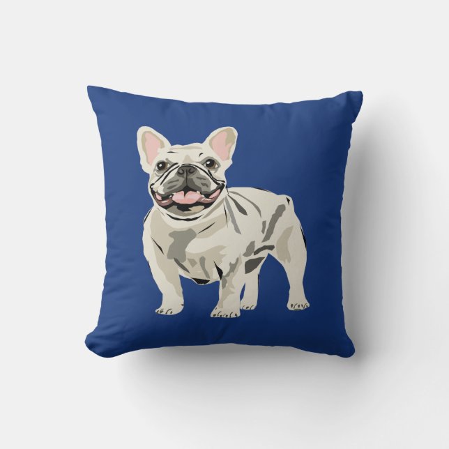 Coussin Bouledogue Français Crème (Recto)