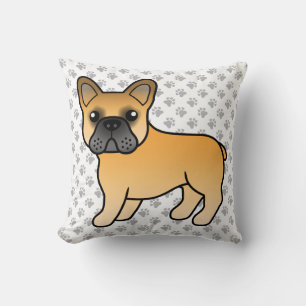 Coussin Bouledogue français fauve mignon chien de dessin a