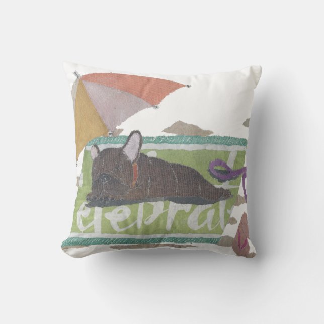 Coussin Bouledogue français, Frenchie Brindle, coloré, (Recto)