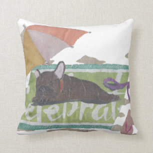 Coussin Bouledogue français, Frenchie Brindle, coloré,