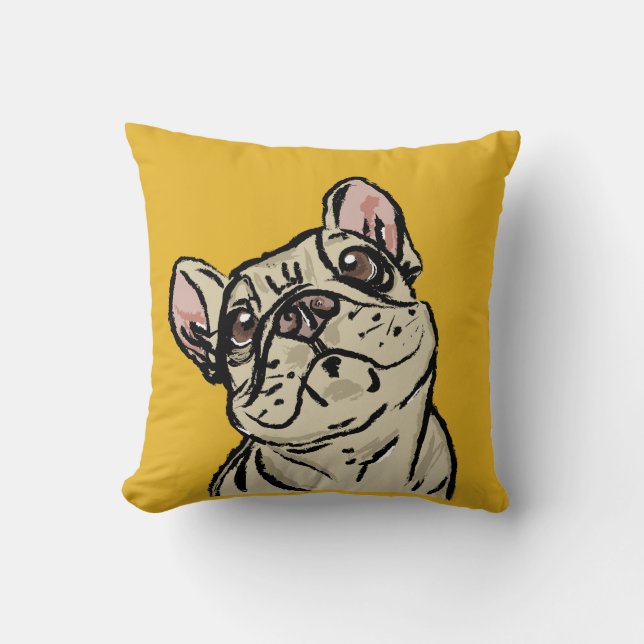 Coussin Bouledogue français graffiti (Recto)