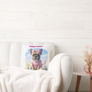 Coussin Bouledogue français Joyeuses Pâques Bouledogue Fra