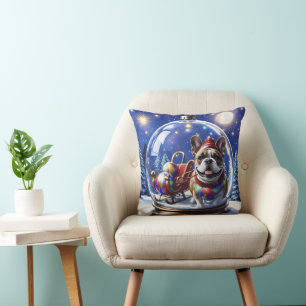 Coussin Bouledogue français Noël French Bulldog
