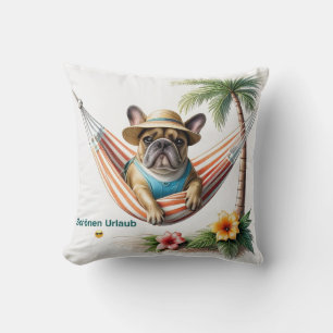 Coussin Bouledogue français Palme Plage Bouledogue Françai