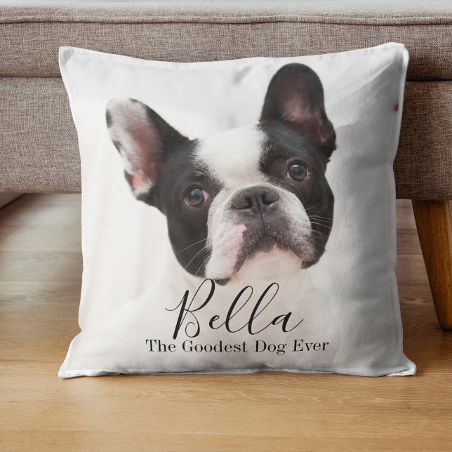 Coussin Bouledogue Français Personnalisé avec Photo Person (Créateur téléchargé)