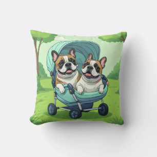 Coussin Bouledogues français Französische Bulldogge jumeau