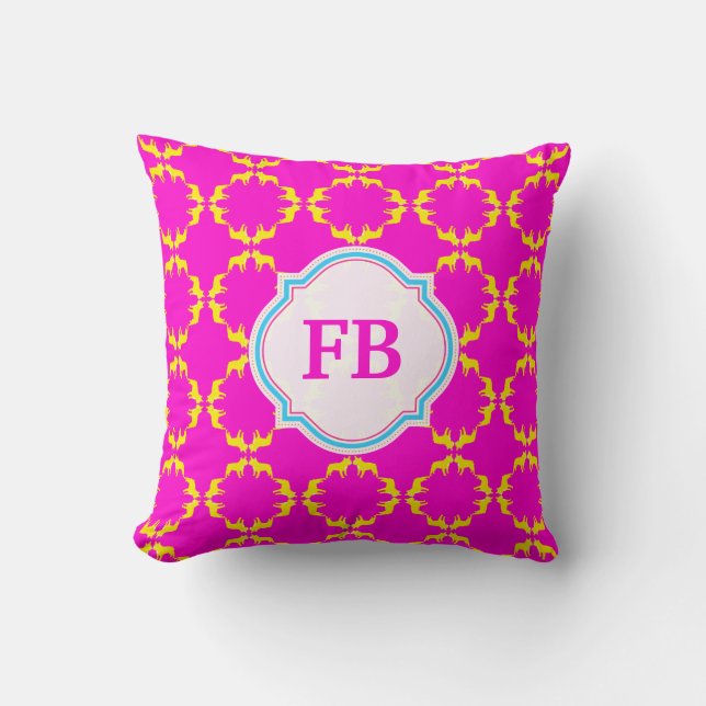 Coussin Bouledogues français jaunes (Recto)