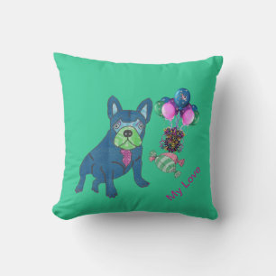 Coussin Bouledogues Français Mon Amour