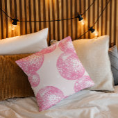 Coussin Boules de disco rose clair, style rétro féminin