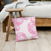 Coussin Boules de disco rose clair, style rétro féminin