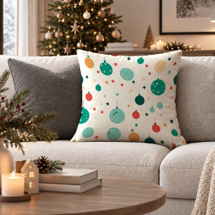 Coussin Boules de Noël Simples Rouge Vert Housse de Coussi