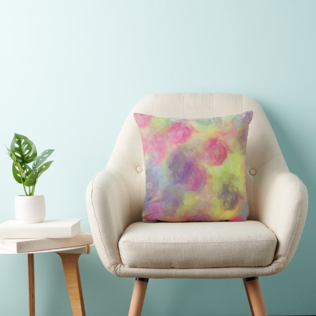 Coussin Boules en coton rose pastel (Chaise)