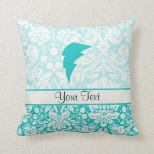 Coussin Boulon de foudre turquoise