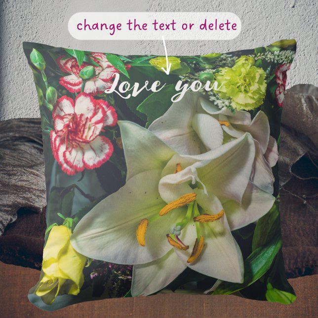 Coussin Bouquet coloré avec lys (Créateur téléchargé)