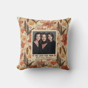 Coussin Bouquet d'Amaryllis Chat Maman Décoration de Burea