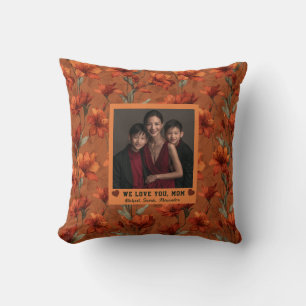 Coussin Bouquet d'Amaryllis Mère de Chat Décoration Rustiq