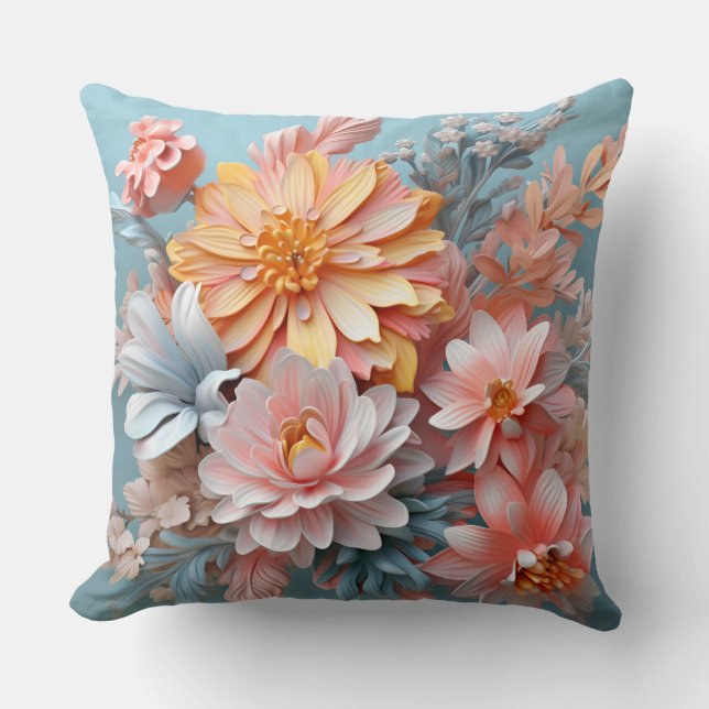 Coussin Bouquet de fleurs 3D (Recto)