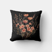 Coussin Bouquet de fleurs sauvages brodé coloré (Recto)