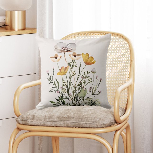 Coussin Bouquet de fleurs sauvages séchées (In situ Boho interior)