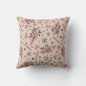 Coussin Bouquet de houx de Noël - Crème Beige (Verso)