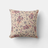 Coussin Bouquet de houx de Noël - Crème Beige (Recto)