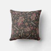 Coussin Bouquet de houx de Noël - Noir (Verso)