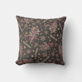 Coussin Bouquet de houx de Noël - Noir (Recto)