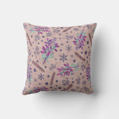 Coussin Bouquet de houx de Noël - Rose Poussiéreux (Verso)