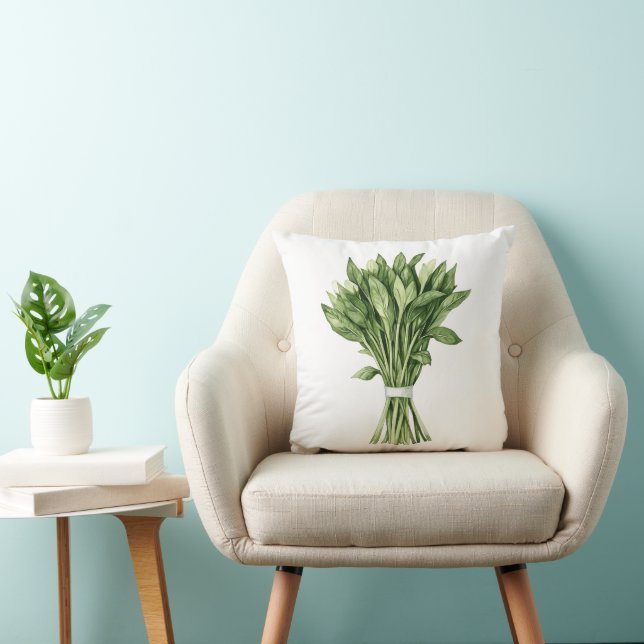 Coussin Bouquet de Mariage d'aquarelle de verdure (Chaise)