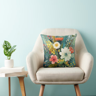 Coussin Bouquet de printemps coloré