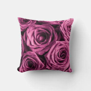 Coussin Bouquet de roses violets, fleurs fleuris arrière -