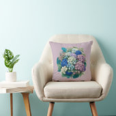 Coussin Bouquet d'Oreiller bleu rose Hydrangeas (Chaise)