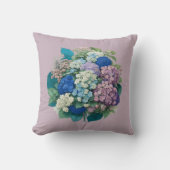 Coussin Bouquet d'Oreiller bleu rose Hydrangeas (Recto)