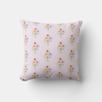 Coussin Bouquet floral aquarelle girly prépa